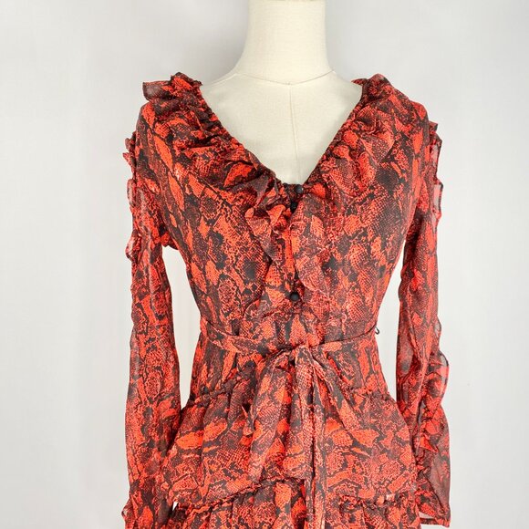 Buffalo, David Bitton - Red Snake Print Dress - Picture 2 of 8